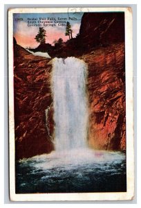 Vintage 1920s Postcard Bridal Veil Falls, Seven Falls, So. Cheyenne Canyon, CO