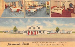 Georgetown Kentucky Marshall's Court Gas Station Linen Postcard AA69396