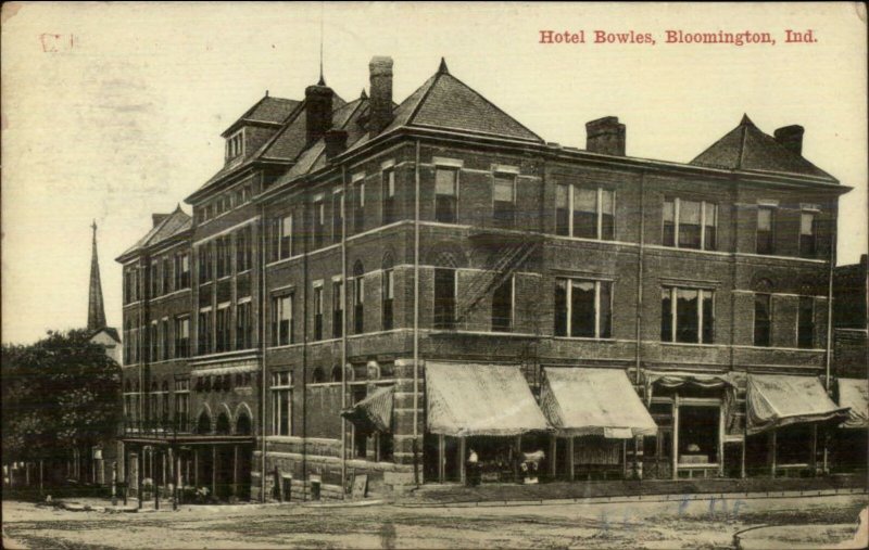 Bloomington IN Hotel Bowles c1910 Postcard