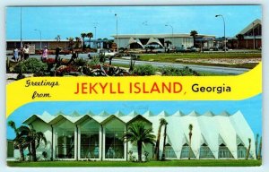 Greetings from JEKYLL ISLAND, GA ~ Aquarama & Swimming Pool 1978 Postcard