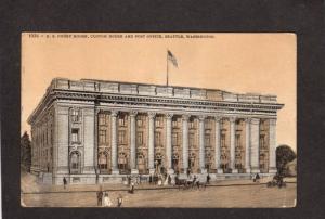 WA US Custom House Court Post Office Seattle Washington State Postcard