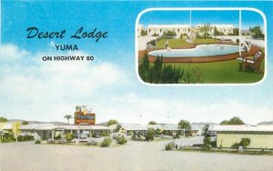 Desert Lodge Swimming Pool Yuma Arizona roadside MWM Postcard Hwy 80 20-9465