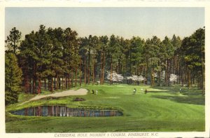 PC GOLF, NC, PINEHURST, CATHEDRAL HOLE NR 3 COURSE, Vintage Postcard (b45843)