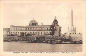 Cartagena Colombia Flag Monument Ancient Parsonage Antique Postcard K23602