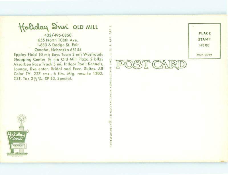 Holiday Inn Old Mill Omaha Nebraska Westroads Shopping Center   Postcard # 7209