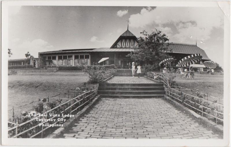 Foreign Postcard c1950 PHILLIPINE ISLANDS RPPC Taal Vista Lodge Tagaytay City