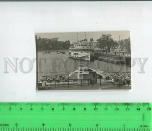 433615 USSR Vyborg passenger pier ships 1964 year miniature photo card