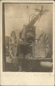 WWI Destroyed Cannon Used German Feldpost Cancel 1916 Real Photo Postcard