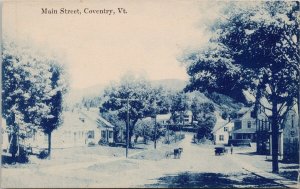 Main Street Coventry Vermont VT Unused Thurber Postcard H61