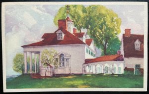 Vintage Postcard 1934 Mansion from the North, Mount Vernon