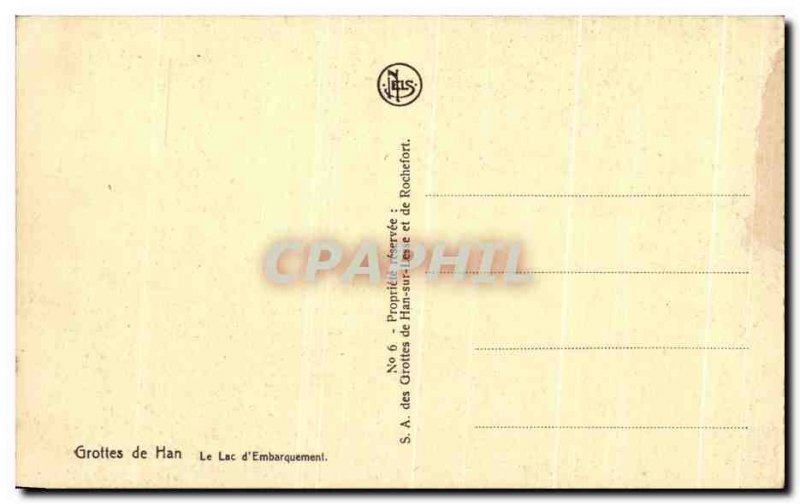 Old Postcard Han Caves Lake d & # 39Embarquement