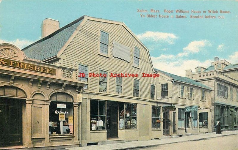 7 Postcards, Salem, Massachusetts, Marine Hall, School, Seven Gables,Witch House