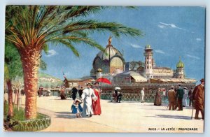 Nice France Postcard The Jetty Promenade c1910 Unposted Oilette Tuck Art