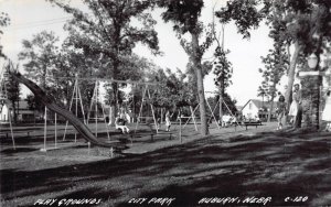 Real Photo Postcard Play Ground at the City Park in Auburn, Nebraska~130882