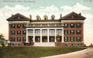 Vintage Postcard 1908 View of The City Hospital Springfield Ohio OH