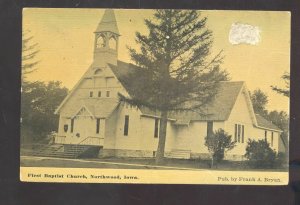 NORTHWOOD IOWA FIRST BAPTIST CHURCH VINTAGE POSTCARD 1910