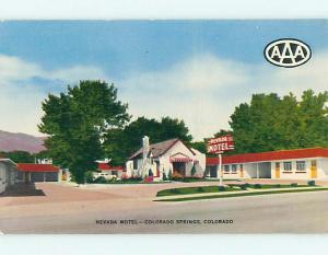 Unused Pre-1980 OLD CARS & NEVADA MOTEL Colorado Springs Colorado CO u6711-22