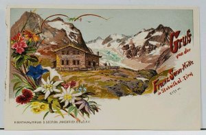 Gruss von der Franz-Senn-Hutte in Stubaithal Tirol c1900 Postcard L7