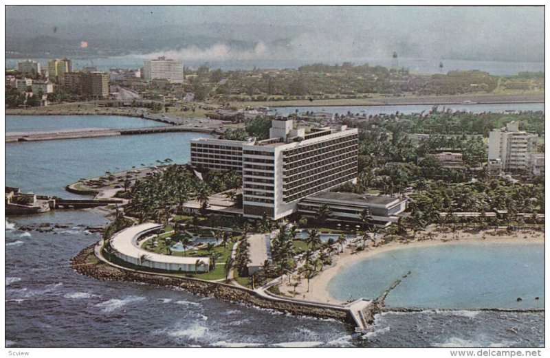 Aerial View, Caribe Hilton, Swimming Pool, Ocean, Beach, SAN JUAN, Puerto Ric...