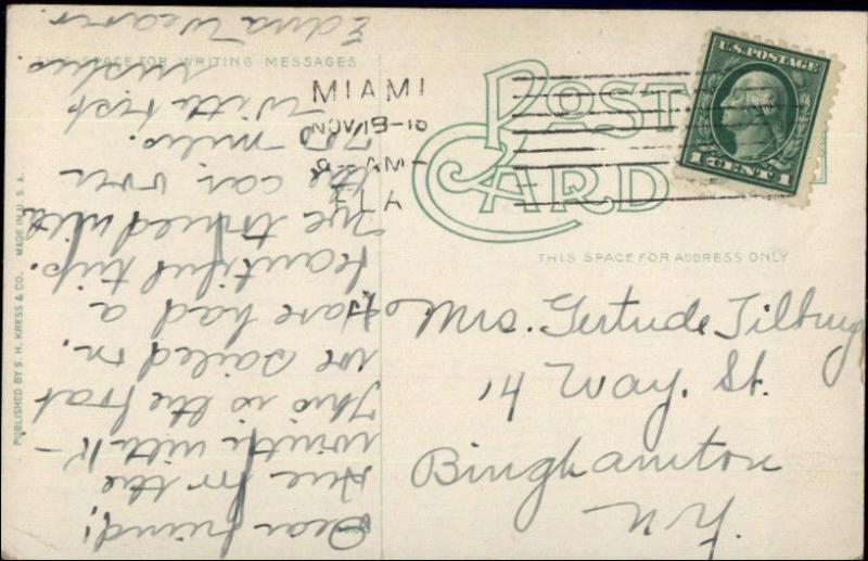 Jacksonville FL Clyde Line Steamship Mohawk Docking Used c1910 Postcard