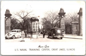 Main Gate United States Naval Training Center Great Lakes Illinois IL Postcard