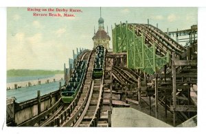 MA - Revere Beach. Amusements, Roller Coaster, Derby Races ca 1907