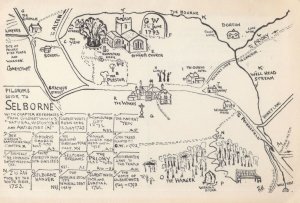 Pilgrims Guide To Selborne Society Hampshire Old Map Postcard