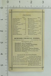 1870's-80's Horsford's Acid Phosphate Quack Medicine Index On Back P104