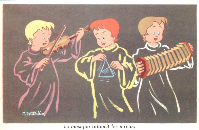 M. PETITDIDIER french artist signed children comic caricatures postcards set