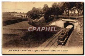 Old Postcard Agen Canal Bridge Line Bordeaux This Train In The Channel