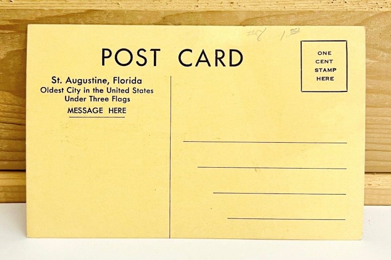 Saint Augustine Florida Coat of Arms Vintage 1960s Postcard 3.5 x 5.5