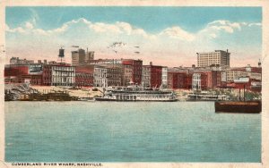 Vintage Postcard 1918 Cumberland River Wharf Rock Rimmed Nashville Tennessee TN