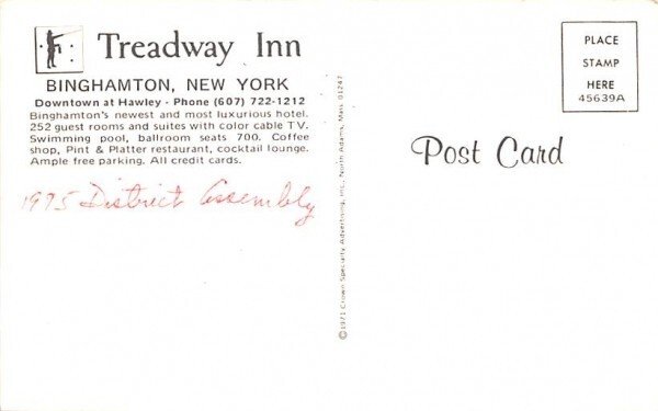 Treadway Inn Binghamton, New York Postcard