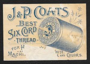 VICTORIAN TRADE CARD Coats' Thread Girl & Dogs