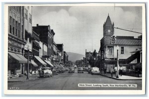 c1940 Main Street Looking South New Martinsville West Virginia Vintage Postcard
