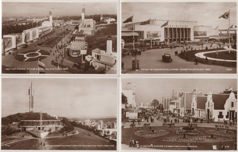 1938 Scottish Empire Exhibition 4x Real Photo Old Postcard s