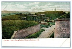 c1905 Fort Mc. Henry Fireing National Salute Baltimore Maryland MD Postcard