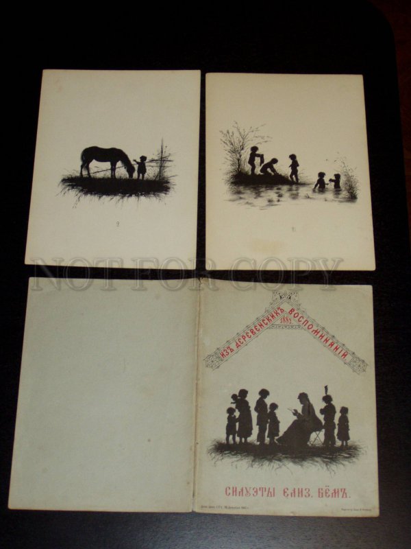 155278 SILHOUETTE by Elisaveta BEM Set 10 lithographs 1882