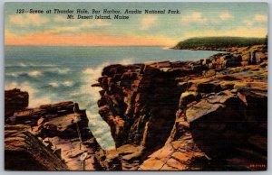 Vtg Mt Desert Island Maine Thunder Hole Bar Harbor Acadia National Park Postcard