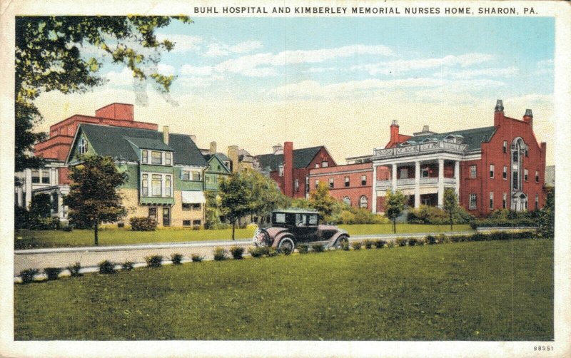 USA Buhl Hospitaal and Kimberley Memorial Nurse Home Sharon Postcard 07.21