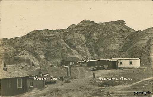 Glendive MT Hungry Joe's View 1928 RPPC Postcard