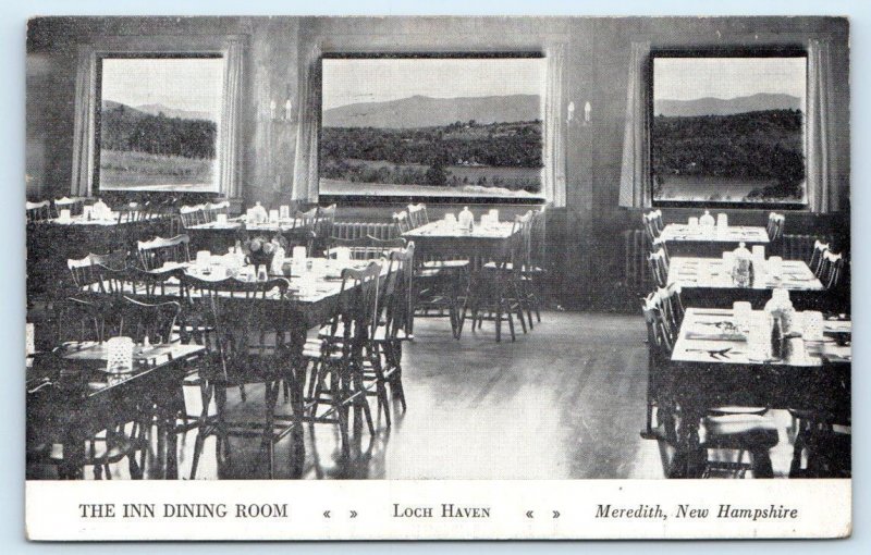 MEREDITH, NH New Hampshire ~ Roadside LOCH HAVEN INN Dining Room 1950  Postcard