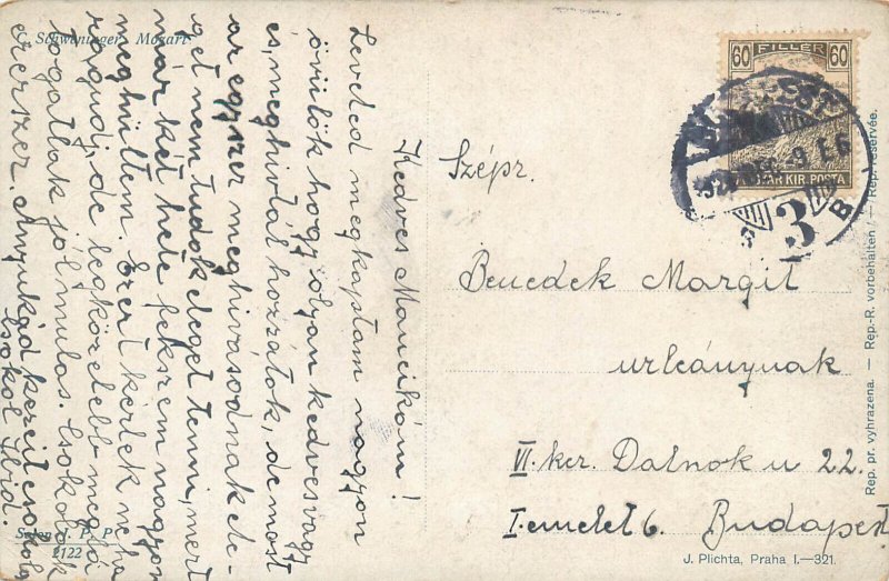 Fine art postcard C. Schweninger - Mozart