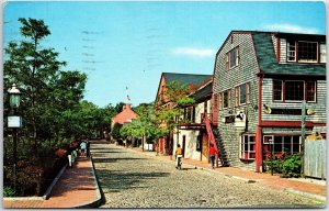 VINTAGE POSTCARD LOWER MAIN STREET AT NANTUCKET MASSACHUSETTS POSTED 1971