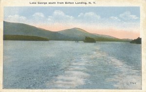 Lake George, Adirondacks, New York - View South from Bolton Landing - Linen