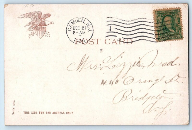 1906 Still Life Art Birds Vegetables Fruits Camden NJ Posted Antique Postcard