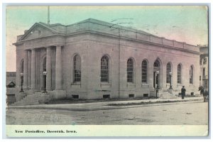 1913 New Post Office Building Scene Street  Decorah Iowa IA Antique Postcard