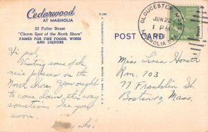 Magnolia Massachusetts Cedarwood Restaurant Vintage Postcard AA50524