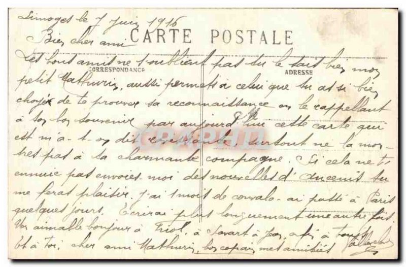 Old Postcard A Kiss Limousin Folklore Costume