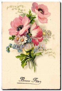 Fantasy - Bonne Fete - Flowers - Old Postcard